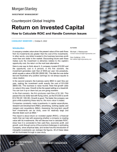 Return on Invested Capital (ROIC) Guide