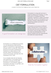 CBT Formulation Guide for Effective Practice