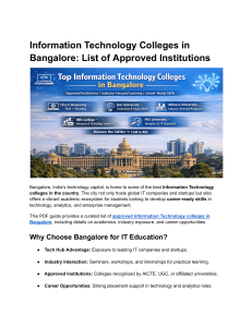 IT Colleges in Bangalore: Approved List 2024