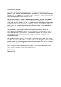 Computer Vision Research Trainee Application Letter