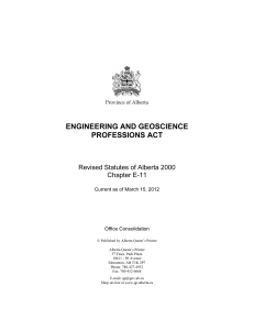 Alberta Engineering Geoscience Professions Act