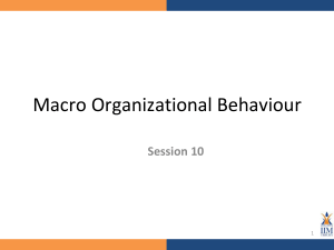 Macro Organizational Behaviour: Culture & Management