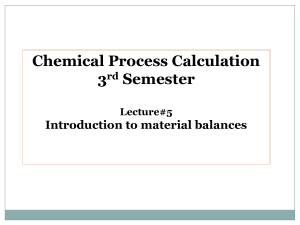 Material Balance Calculations in Chemical Engineering