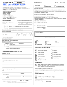 TWI CSWIP Welding Inspector Enrolment Form