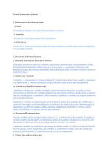 Elementary Statistics Tutorial Guide