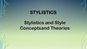 Stylistics and Style: Concepts and Theories