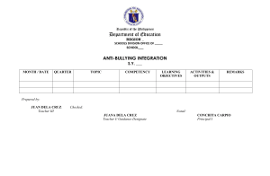Plan de Lecci&oacute;n contra el Acoso Escolar