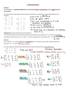 Elementary Matrices and Determinants Guide