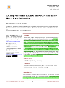 Review of rPPG Methods for Heart Rate