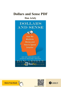 Dollars and Sense Summary by Dan Ariely