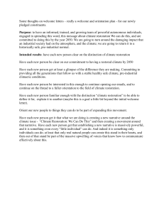 Climate Restoration Welcome Guide