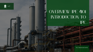IPE 4101: Intro to Industrial Engineering