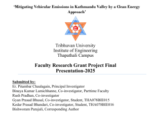 Kathmandu Vehicular Emissions Clean Energy Research