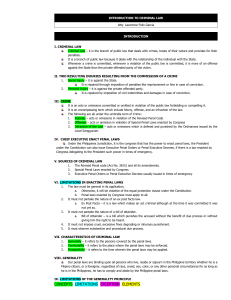 Introduction to Criminal Law - Basic Concepts and Principles