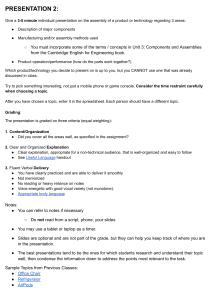 Engineering Presentation Assignment Prompt