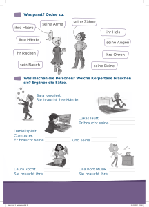 Arbeitsblatt: K&ouml;rperteile und Verben