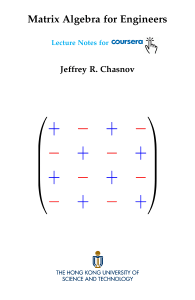 Matrix Algebra for Engineers Lecture Notes