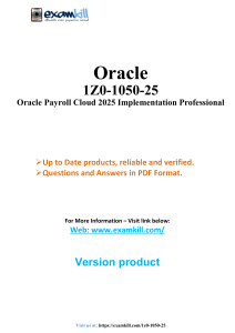 Oracle 1Z0-1050-25 Payroll Cloud Exam Prep