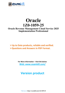 Oracle 1Z0-1059-25 Revenue Management Exam Prep