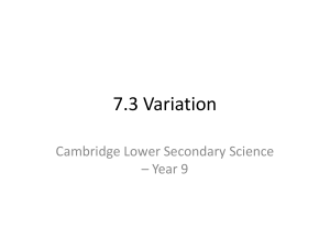 Variation in Biology: Year 9 Science Guide
