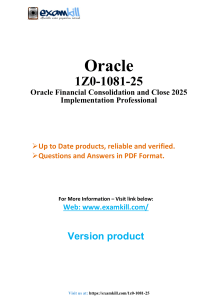 Oracle 1Z0-1081-25 FCCS Exam Questions & Answers