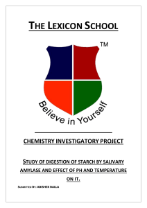 Salivary Amylase Starch Digestion Project