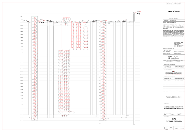 Areen Tower HVAC Ducting Riser Diagram