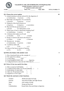 Class 6 General Science Exam Paper 2025