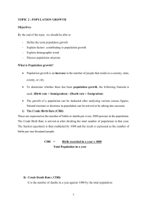 Guide to Population Growth and Demographic Trends