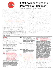 AIA Code of Ethics and Professional Conduct 2024