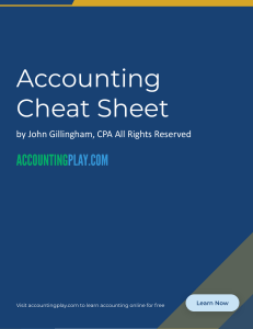 Accounting Cheat Sheet: Debits, Credits & Formulas