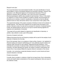 qEEG Biomarkers for Dementia Research Plan