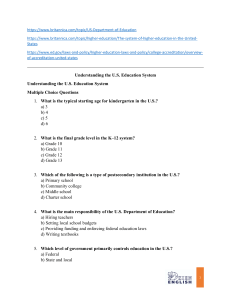 U.S. Education System Quiz
