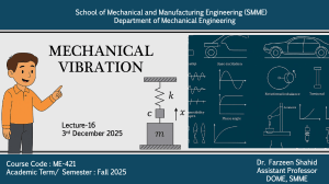 Mechanical Vibration: Base Excitation Lecture