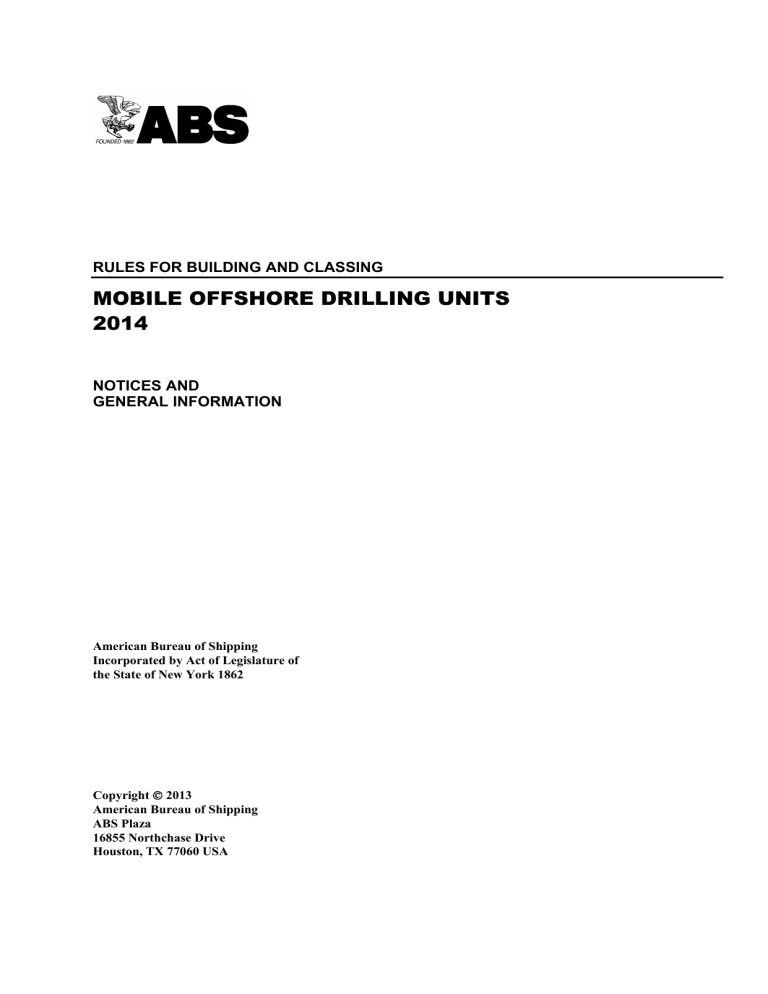ABS MODU Rules 2014