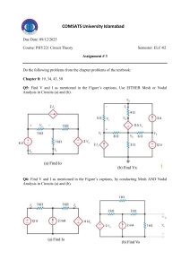 Circuit Theory Assignment PHY221