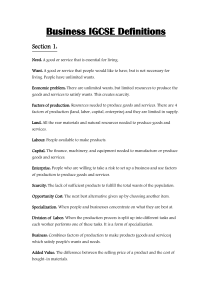 IGCSE Business Studies Definitions & Notes