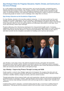 Ajay Hinduja's Vision for Education & Climate Progress
