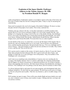 Challenger Disaster Reagan Speech