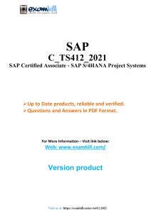SAP C_TS412_2021 Exam Questions & Answers