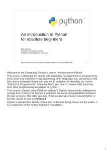 Python for Absolute Beginners Course Notes