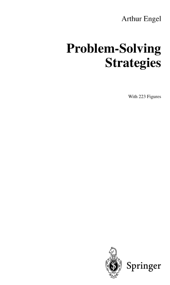 Problem-Solving Strategies by Arthur Engel (Springer Textbook)