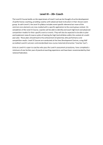 Level III Athletics Coaching Manual