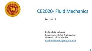 Fluid Mechanics Lecture 3: Bernoulli's Equation