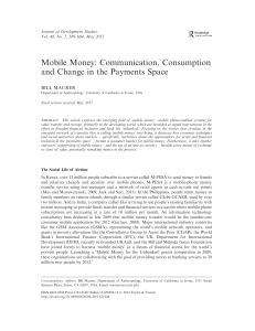 Mobile Money and Financial Inclusion