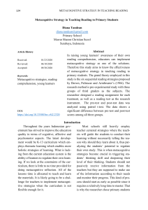 Metacognitive Strategies for Teaching Reading
