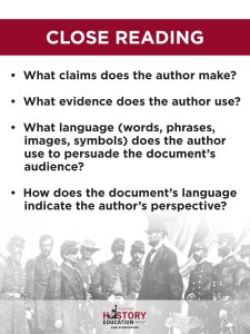 Close Reading Guide: Analyzing Author's Claims