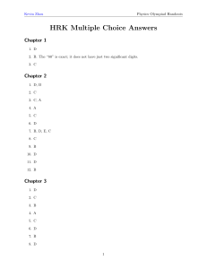 Physics Olympiad Handouts Answer Key