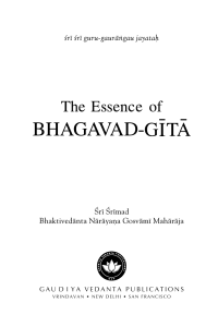 Essence of Bhagavad-gita by Narayana Gosvami