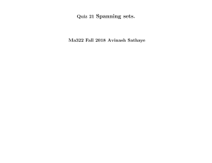 Linear Algebra Quiz on Spanning Sets & Bases